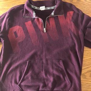 Pink quarter zip sweatshirt